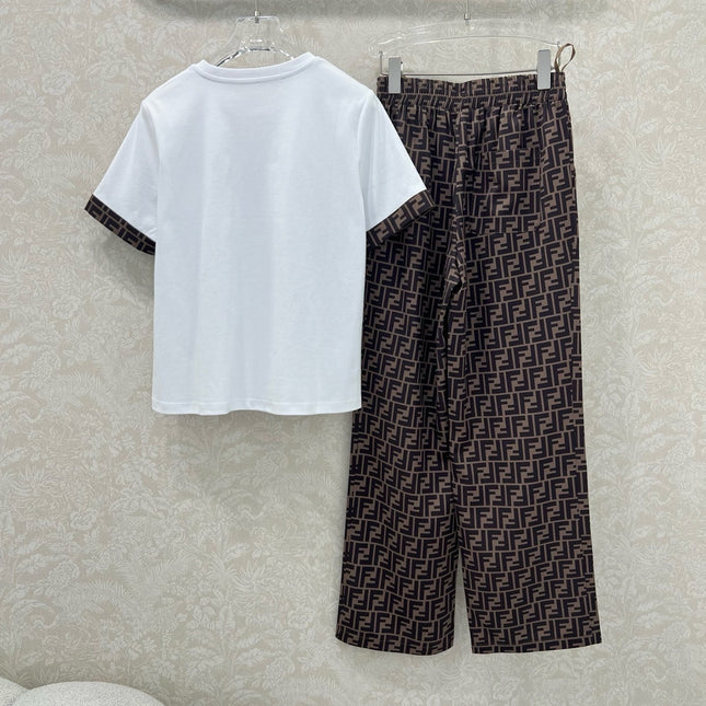 FENDI SHORT-SLEEVE T‑SHIRT AND LONG PANTS SET 275185
