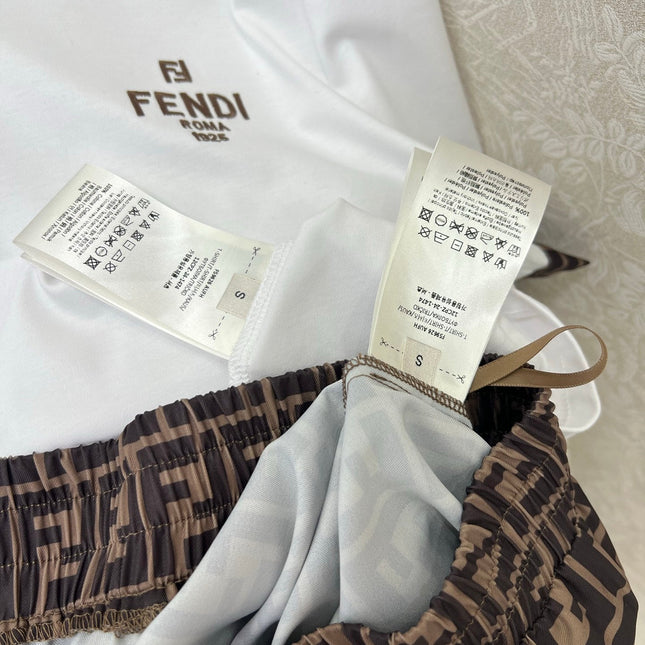 FENDI SHORT-SLEEVE T‑SHIRT AND LONG PANTS SET 275185