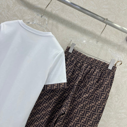 FENDI SHORT-SLEEVE T‑SHIRT AND LONG PANTS SET 275185