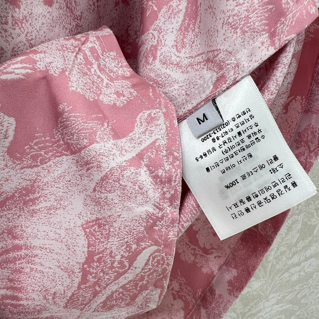 DIOR STAND-COLLAR HALF-ZIP PRINTED DRESS 275175