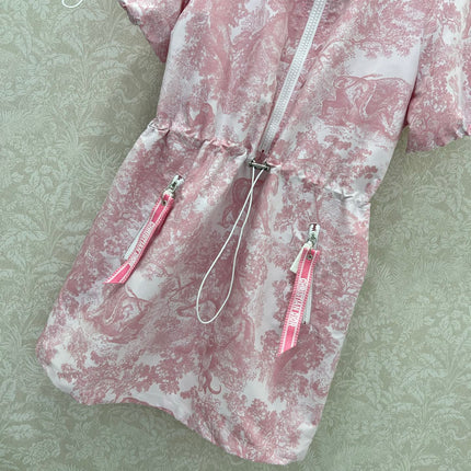 DIOR STAND-COLLAR HALF-ZIP PRINTED DRESS 275175