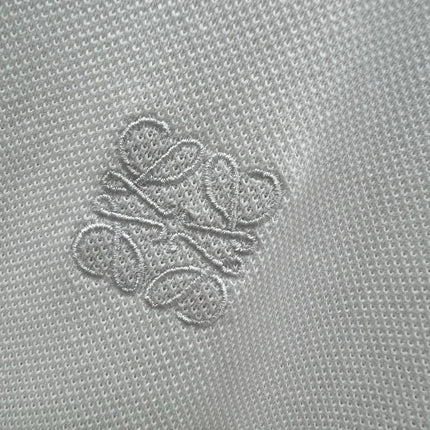LOEWE OVERSIZED CROPPED POLO SHIRT WITH EMBROIDERED LOGO IN WHITE