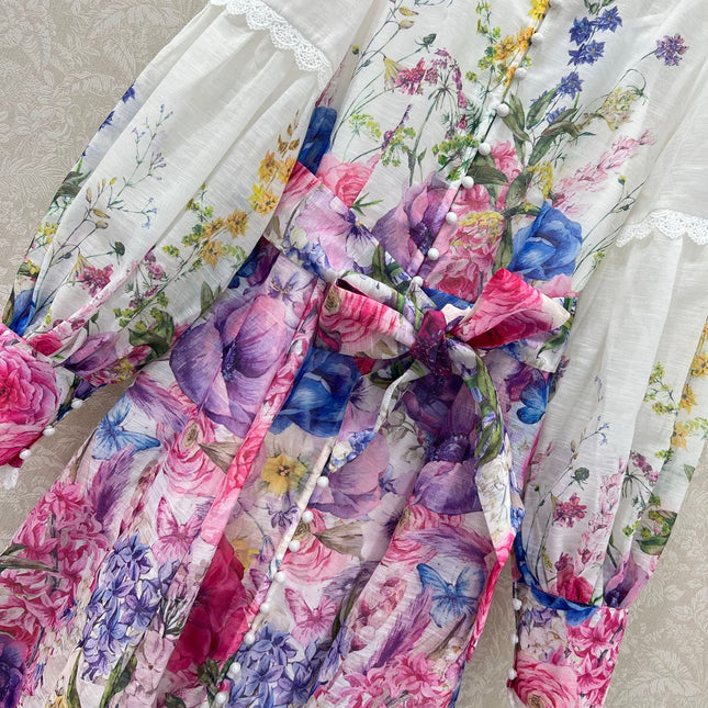 ZIMMER FLORAL PRINT DRESS WITH STAND COLLAR 269177