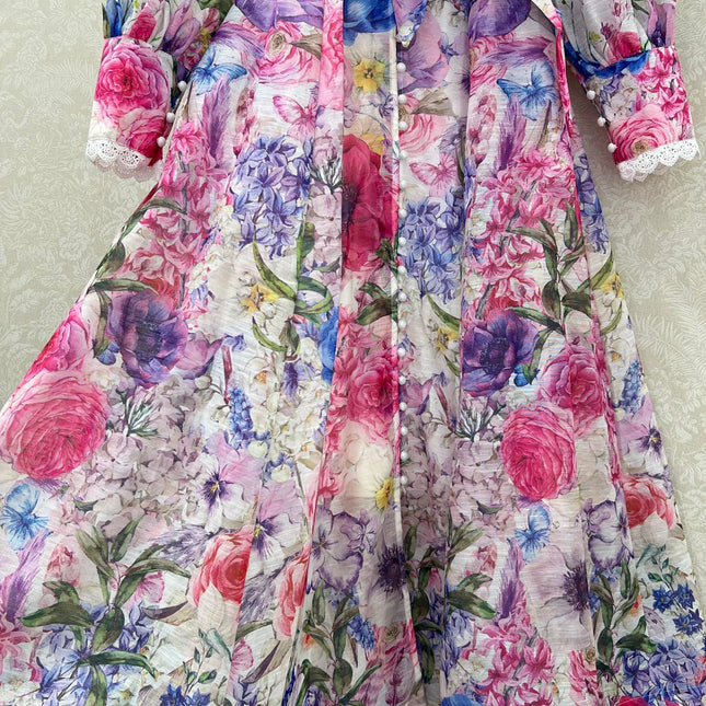 ZIMMER FLORAL PRINT DRESS WITH STAND COLLAR 269177