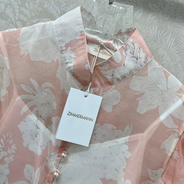 ZIMMER FLORAL PRINTED PINK CHIFFON SET 269185