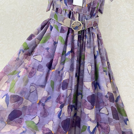 ZIMMERMANN LONG HERRINGBONE DRESS IN PLUM PURPLE 269379