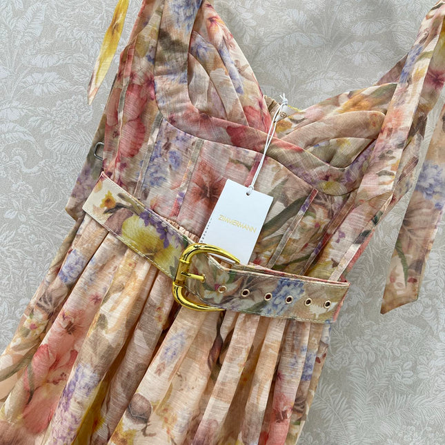 ZIMMERMANN SHORT HERRINGBONE DRESS IN PLUM PURPLE 269372