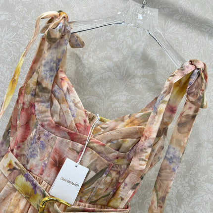 ZIMMERMANN SHORT HERRINGBONE DRESS IN PLUM PURPLE 269372