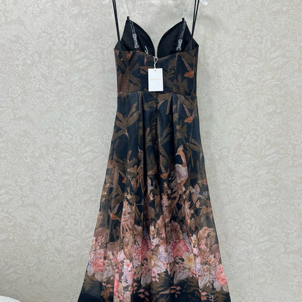 ZIMMERMANN STRAIGHT TUBE DRESS WITH HERRINGBONE PATTERN 269368