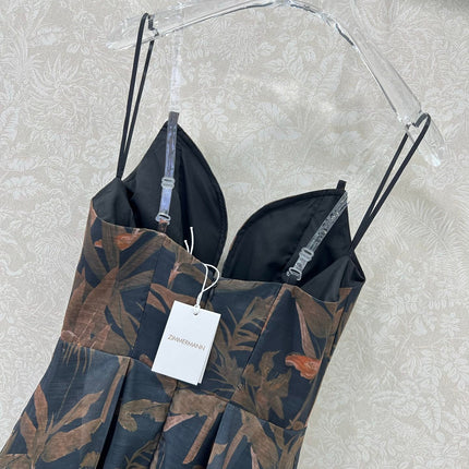 ZIMMERMANN STRAIGHT TUBE DRESS WITH HERRINGBONE PATTERN 269368