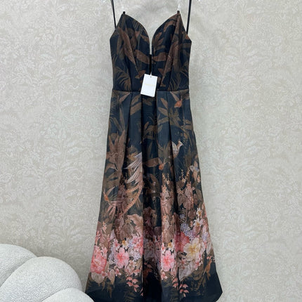 ZIMMERMANN STRAIGHT TUBE DRESS WITH HERRINGBONE PATTERN 269368