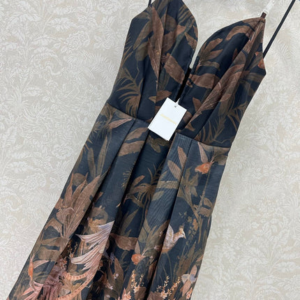 ZIMMERMANN STRAIGHT TUBE DRESS WITH HERRINGBONE PATTERN 269368