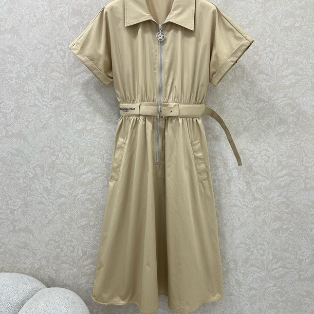 DIOR SHORT-SLEEVE DRESS WITH COLLAR 269973