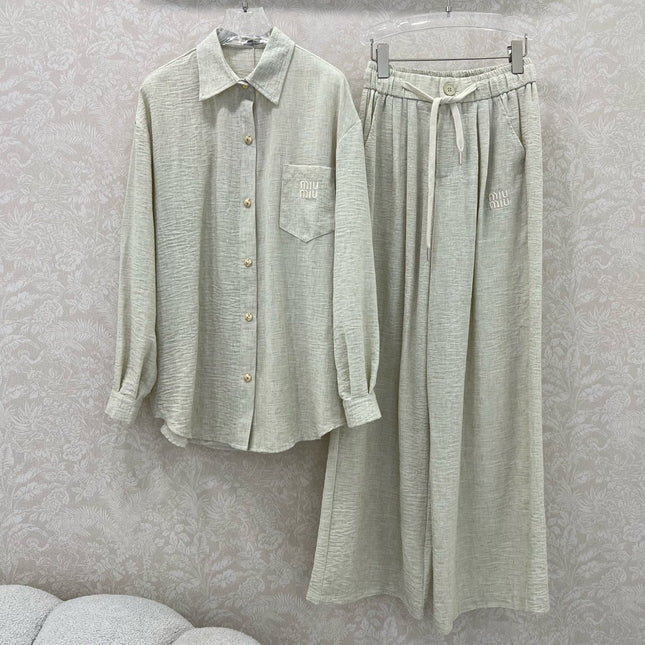 CHANEL SHIRT AND WIDE-LEG TROUSERS SET STYLE 33