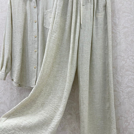 CHANEL SHIRT AND WIDE-LEG TROUSERS SET STYLE 33