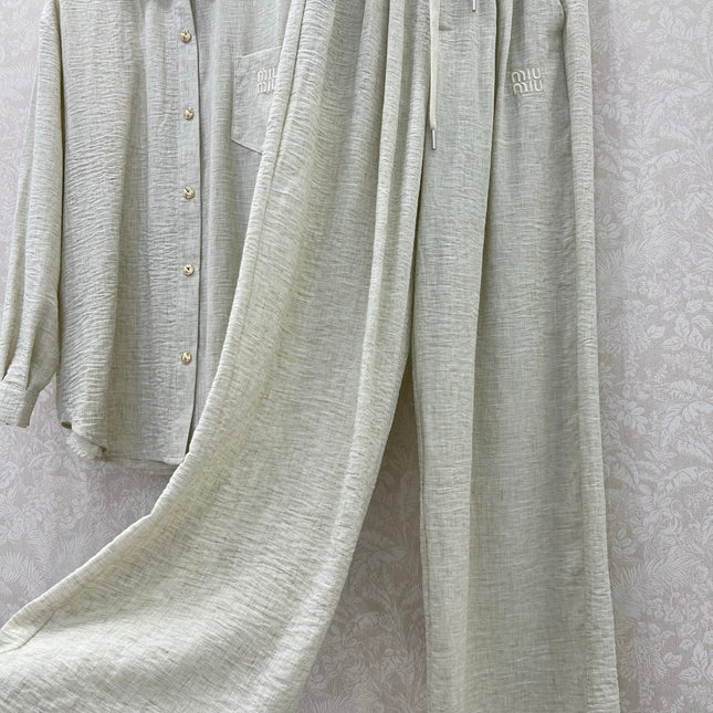 CHANEL SHIRT AND WIDE-LEG TROUSERS SET STYLE 33