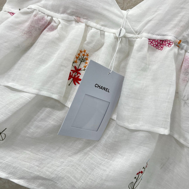 CHANEL RUFFLED SPAGHETTI STRAP TOP 272286