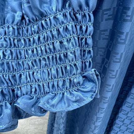 FENDI PATTERNED JACQUARD SILK DRESS 275108