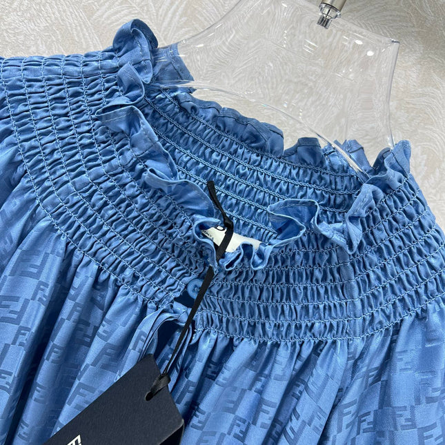 FENDI PATTERNED JACQUARD SILK DRESS 275108