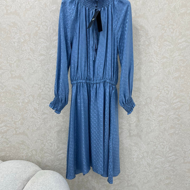 FENDI PATTERNED JACQUARD SILK DRESS 275108