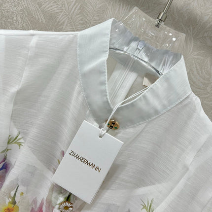 ZIMMERMANN LONG DRESS WITH A STAND COLLAR 275117