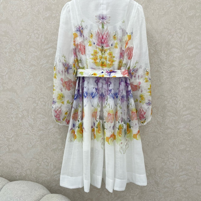 ZIMMERMANN SHORT DRESS WITH A STAND COLLAR 275119