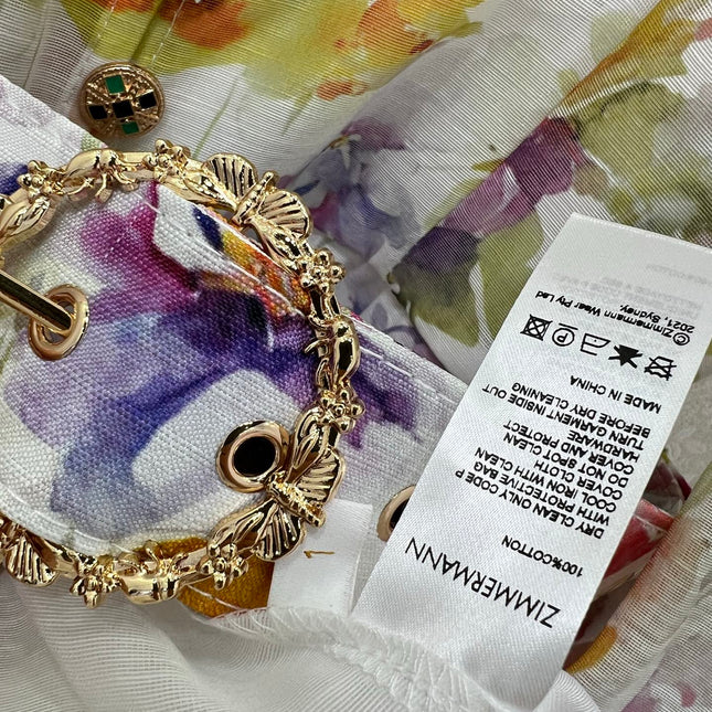 ZIMMERMANN SHORT DRESS WITH A STAND COLLAR 275119