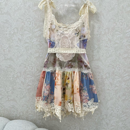 ZIMMERMANN SLEEVELESS HALTER DRESS WITH V-NECK 275127