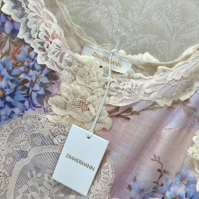 ZIMMERMANN SLEEVELESS HALTER DRESS WITH V-NECK 275127