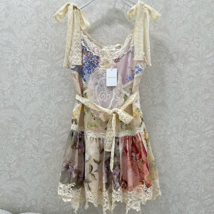 ZIMMERMANN SLEEVELESS HALTER DRESS WITH V-NECK 275127