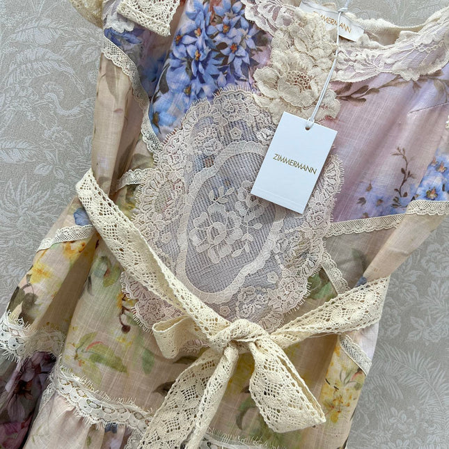 ZIMMERMANN SLEEVELESS HALTER DRESS WITH V-NECK 275127