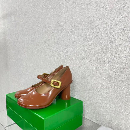 ATOMIC MARY-JANE PUMP 9 CM IN BRONZE BROWN CALFSKIN