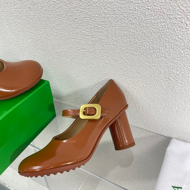 ATOMIC MARY-JANE PUMP 9 CM IN BRONZE BROWN CALFSKIN