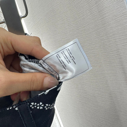 CHANEL BLACK PRINTED DENIM PANTS