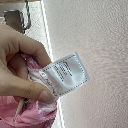 CHANEL PINK PRINTED DENIM PANTS