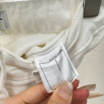 CHANEL WHITE DENIM SHORTS