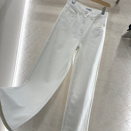 CHANEL WHITE STRAIGHT-LEG JEANS