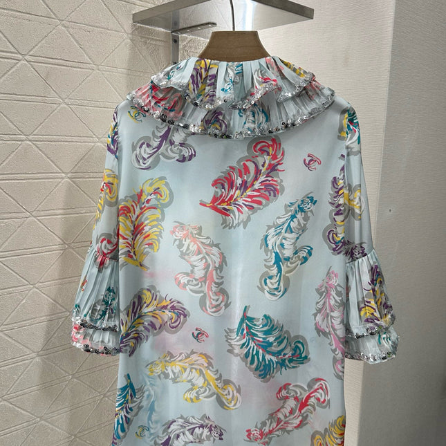 CHANEL 25S SEQUIN EMBELLISHED SHIRT DRESS SET 265579