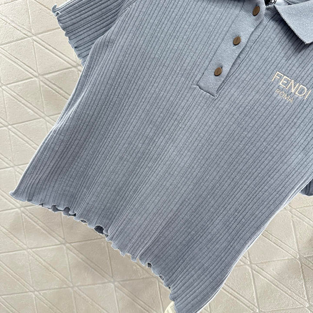 FENDI KNIT SWEATER WITH SHORT LACE SLEEVES 272911