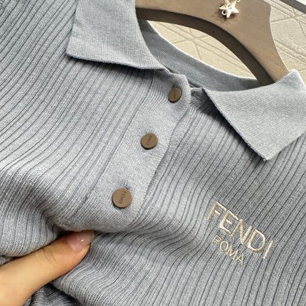 FENDI KNIT SWEATER WITH SHORT LACE SLEEVES 272911