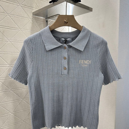 FENDI KNIT SWEATER WITH SHORT LACE SLEEVES 272911