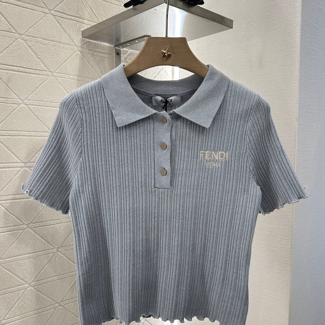 FENDI KNIT SWEATER WITH SHORT LACE SLEEVES 272911