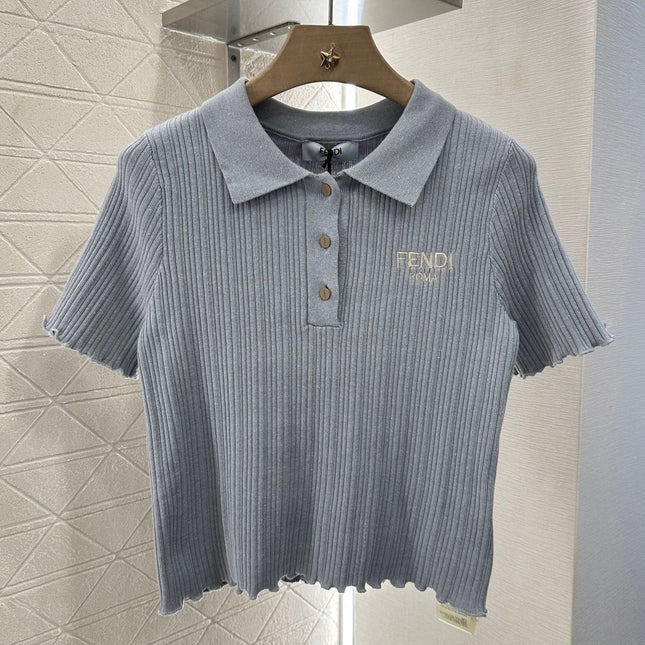 FENDI KNIT SWEATER WITH SHORT LACE SLEEVES 272911