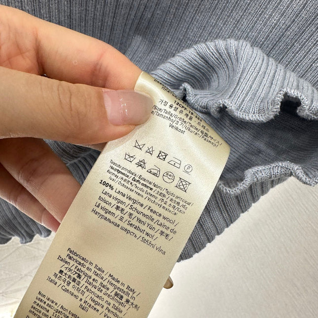 FENDI KNIT SWEATER WITH SHORT LACE SLEEVES 272911