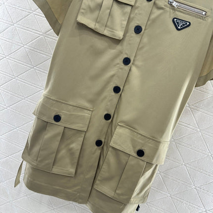 PRADA BELTED OFFICE DRESS WITH POCKETS 276513