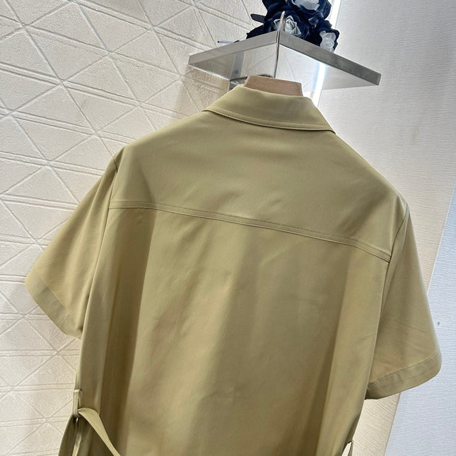 PRADA BELTED OFFICE DRESS WITH POCKETS 276513