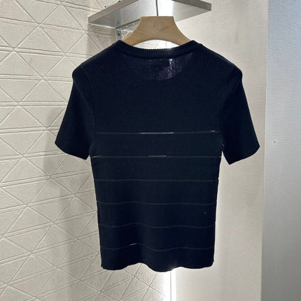 CHANEL FITTED SHORT-SLEEVE KNIT TOP 276496