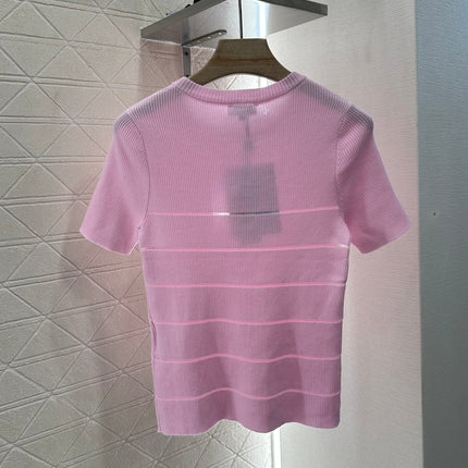CHANEL FITTED SHORT-SLEEVE KNIT TOP 276498