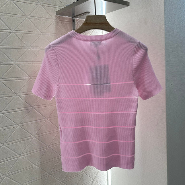 CHANEL FITTED SHORT-SLEEVE KNIT TOP 276498