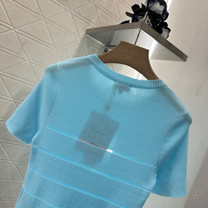 CHANEL FITTED SHORT-SLEEVE KNIT TOP 276494